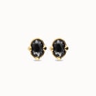 Studs with black oval faceted crystals